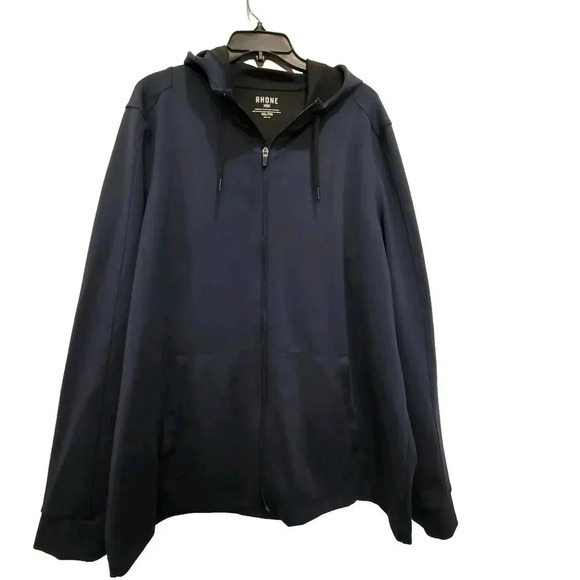 Rhone Sz XXL Spar Full Zip Hoodie Jacket Mens Navy Technical Athleisure Pockets - Picture 5 of 12